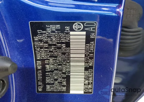 2014 Toyota Corolla L from USA, damaged, VIN 2T1BURHE4EC025966